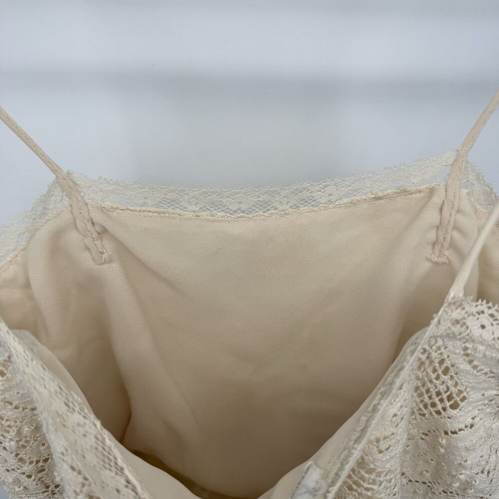 Jayna Vintage Cream Dress Lace Cutout Midi Boho Size XS Bridal - Picture 5 of 13